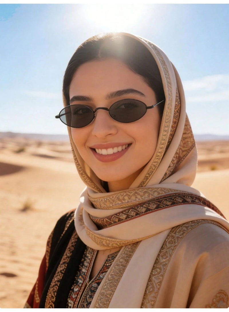 Shein Classic Oval Metal Frame Fashion Glasses, Suitable For Casual Black - Image 3